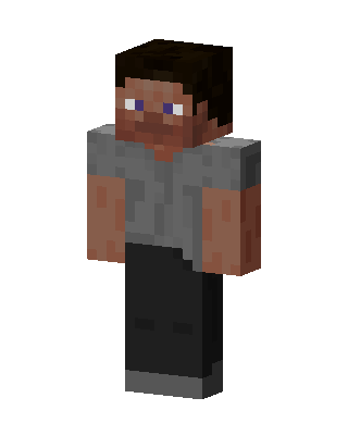 Gray Shirt Steve skin, 3D preview