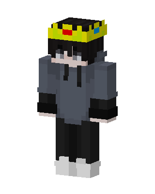 Crowned Hoodie Boy skin, 3D preview
