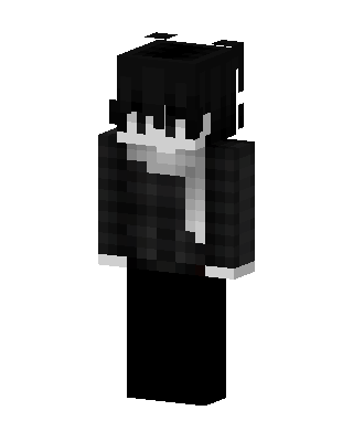 Monochrome Scarf Boy skin, 3D preview
