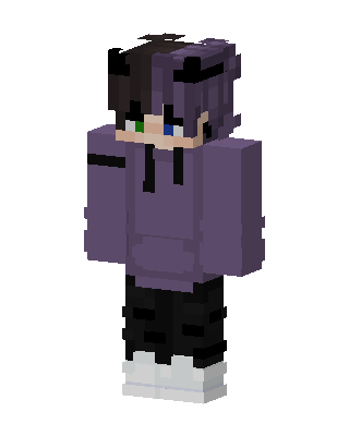 Purple Hoodie Boy skin, 3D preview