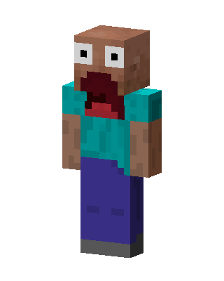 Screaming Steve skin, 3D preview