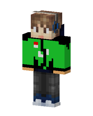 Green Hoodie Gamer Minecraft skin