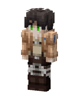 Brown Anime Boy skin, 3D preview