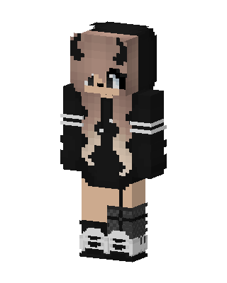Ombre Hoodie Girl skin, 3D preview