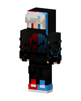 Red Blue Hoodie skin, 3D preview