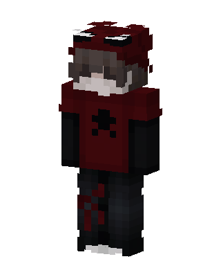 Crimson Hoodie Boy skin, 3D preview