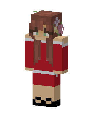 Red Holiday Girl skin, 3D preview