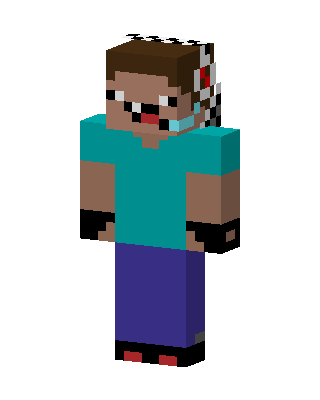 Cyborg Steve skin, 3D preview