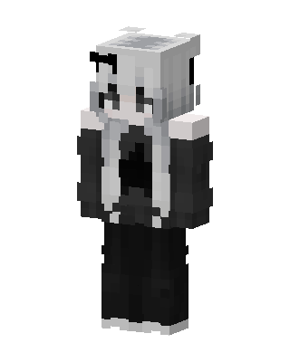 Monochrome Hoodie Girl skin, 3D preview