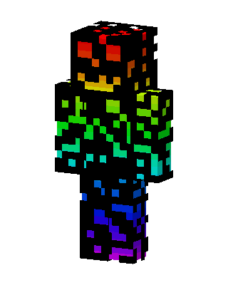 Rainbow Glitch skin, 3D preview