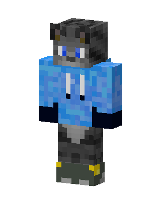 Blue Hoodie Wolf skin, 3D preview