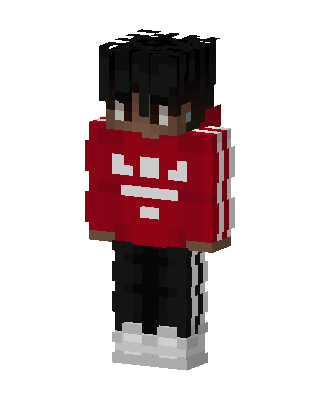 Red Hoodie Streetwear skin, 3D preview