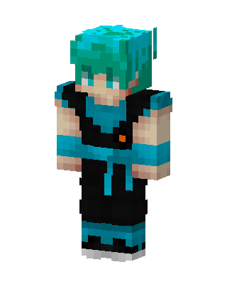 Teal Anime Boy skin, 3D preview