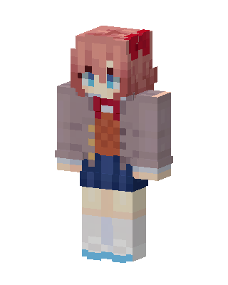 Gray Student Girl skin, 3D preview