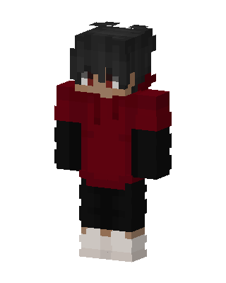 Red Hoodie Boy skin, 3D preview