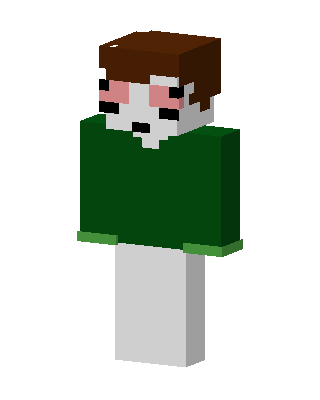 Green Sweater Panda skin, 3D preview