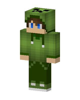Creeper Hoodie Boy skin, 3D preview
