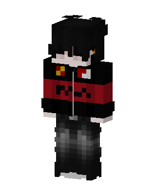 Black Hoodie Boy skin, 3D preview