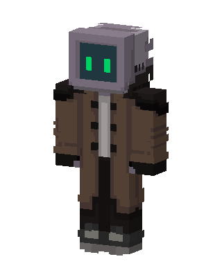 Brown Glowing Robot skin, 3D preview