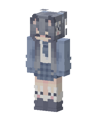 Bunny Hoodie Girl skin, 3D preview