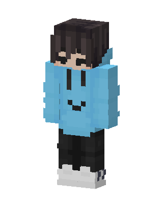 Blue Hoodie Boy skin, 3D preview