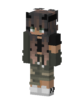 Camo Cat Girl skin, 3D preview