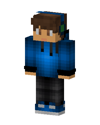 Blue Hoodie Gamer skin, 3D preview