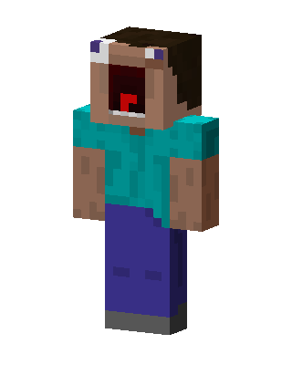 Screaming Steve skin, 3D preview