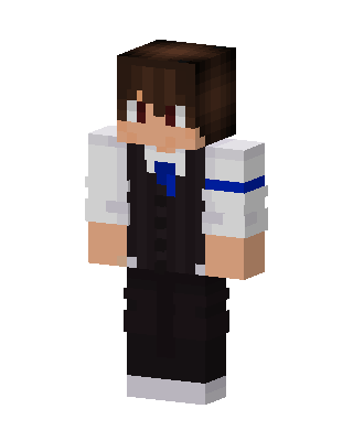 Blue Tie Waiter skin, 3D preview