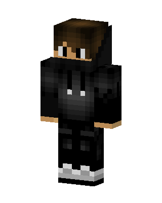 Black Hoodie Boy skin, 3D preview