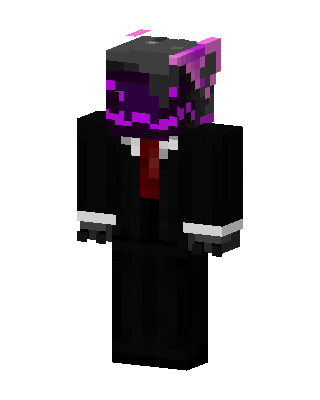 Suited Enderman skin, 3D preview