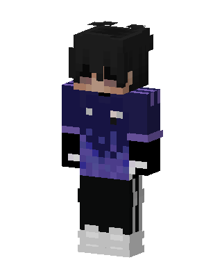 Blue Anime Boy skin, 3D preview