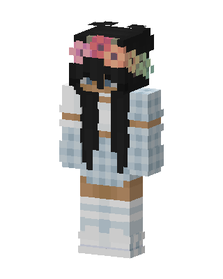 Flower Crown Girl skin, 3D preview