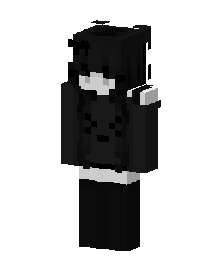 Monochrome Goth Girl skin, 3D preview