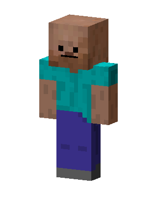 Steve skin, 3D preview