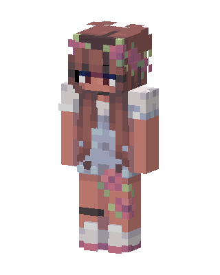 Flower Crown Girl skin, 3D preview