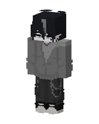 Gray Hoodie Emo skin, 3D preview