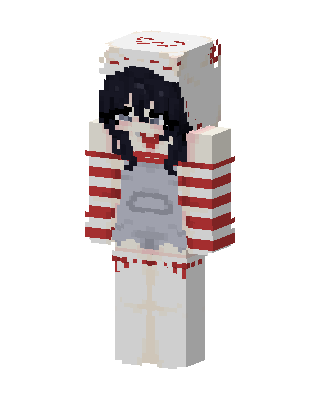 White Anime Girl skin, 3D preview