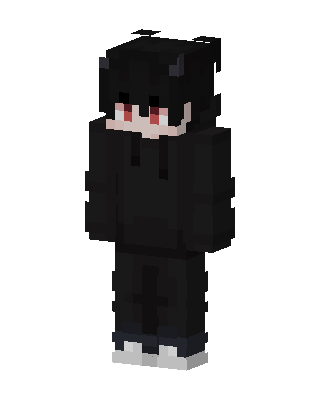 Black Hoodie Boy skin, 3D preview