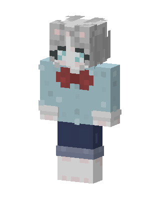 Teal Cat Girl Minecraft skin