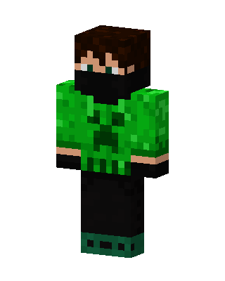 Creeper Hoodie Boy skin, 3D preview