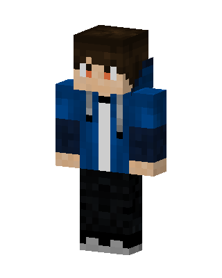 Blue Hoodie Boy skin, 3D preview
