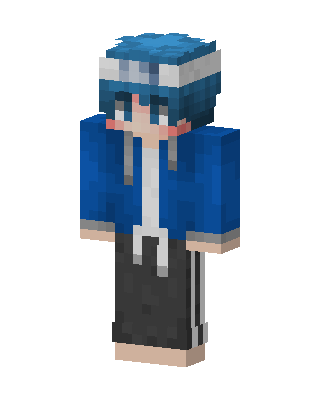 Blue Student Boy skin, 3D preview