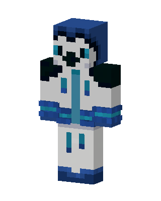 Blue Hoodie Skeleton skin, 3D preview