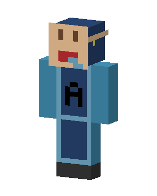 Blue Letter A skin, 3D preview