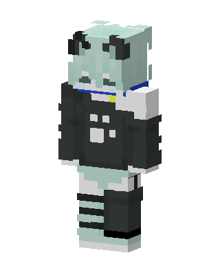 Mint Panda Hoodie skin, 3D preview