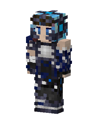 Blue Fighter Girl skin, 3D preview