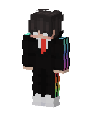 Rainbow Stripe Suit skin, 3D preview