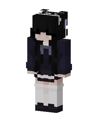 Gothic Cat Girl skin, 3D preview