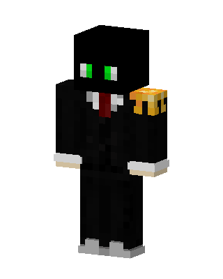 Black Glowing Villain Boy skin, 3D preview